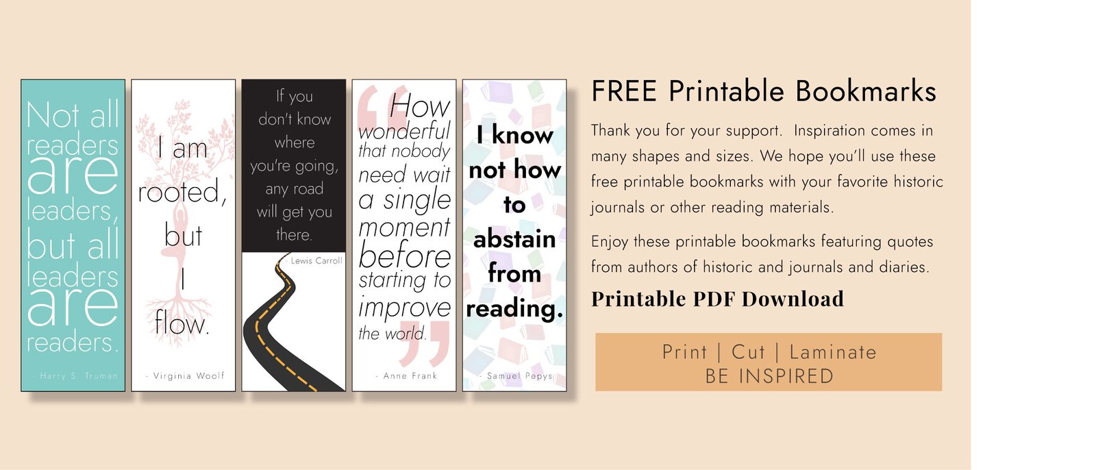 Free Printable PDF Bookmarks