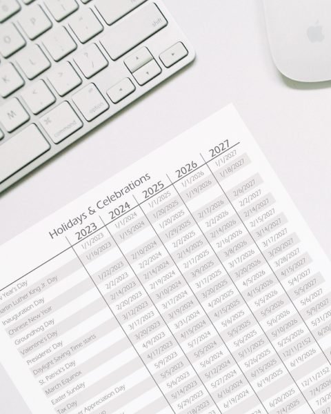 Printable A5 Dated Notebook Pages Mockup