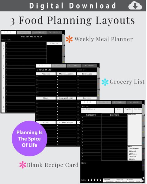 Food Planner Layouts