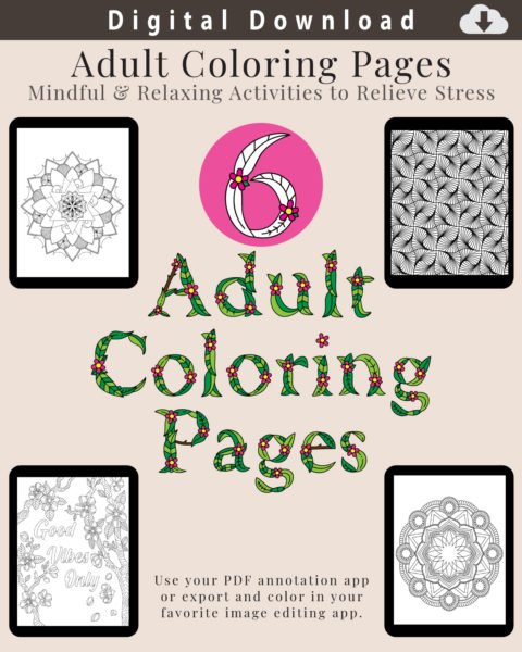 Digital Adult Coloring Pages