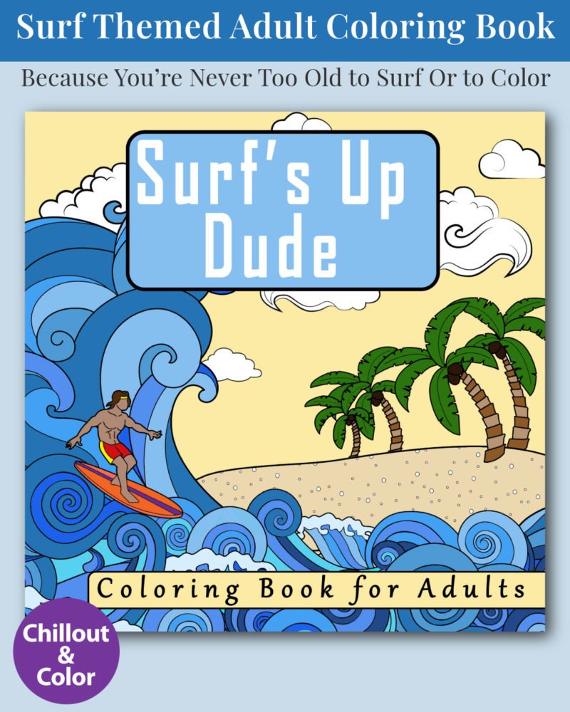 Surfs-Up-Dude-Adult-Coloring-Book-Cover