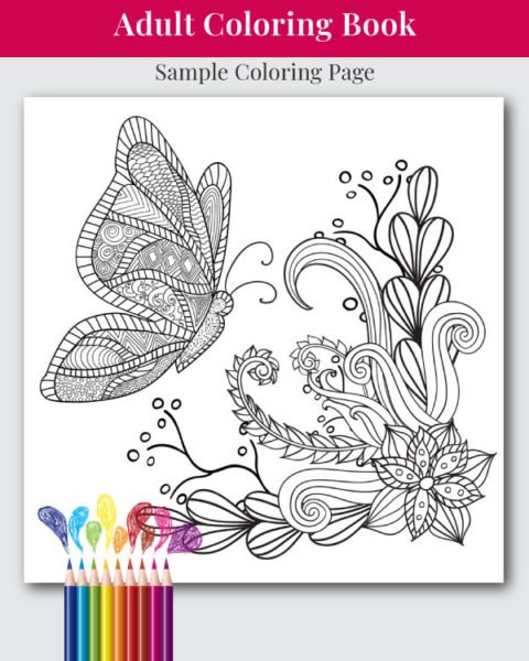 Yoga - An Adult Coloring Book Sample Coloring Page