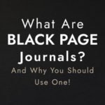 A banner for the blog post about black paper journals