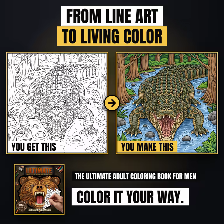 the-ultimate-adult-coloring-book-for-men-8-sketch-to-color-gator