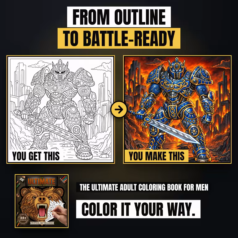 the-ultimate-adult-coloring-book-for-men-9-sketch-to-color-robot